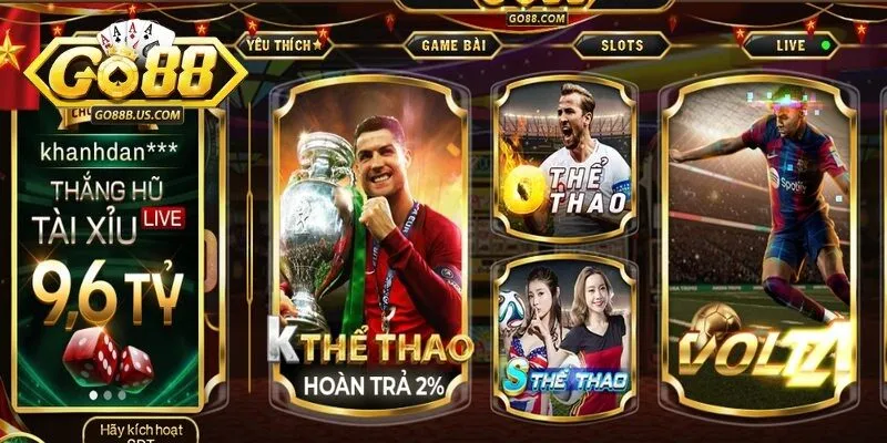 Sảnh Thể Thao tại Go88 là điểm đến quen thuộc của cộng đồng yêu thích cá cược 