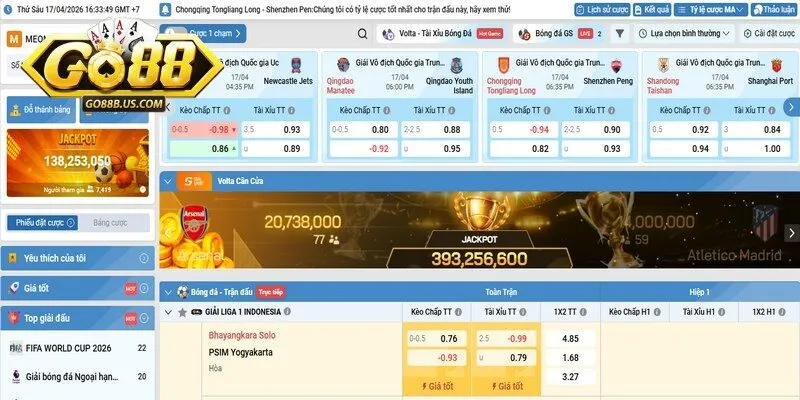 Go88 còn cung cấp nhiều loại kèo mang lại nhiều cơ hội chiến thắng