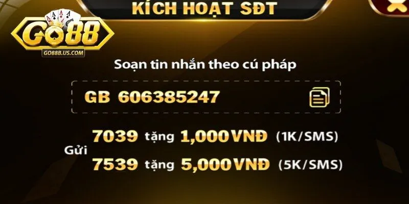 Các bước kích hoạt bảo mật tài khoản Go88 với mã OTP 2 lớp