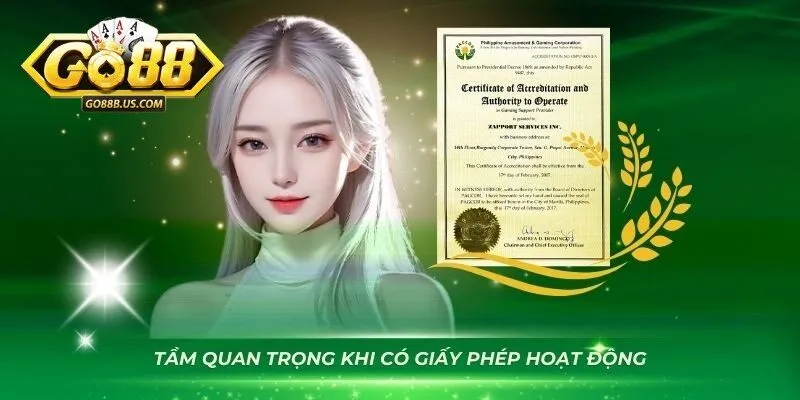 Tầm quan trọng cốt lõi giấy phép hoạt động của Go88