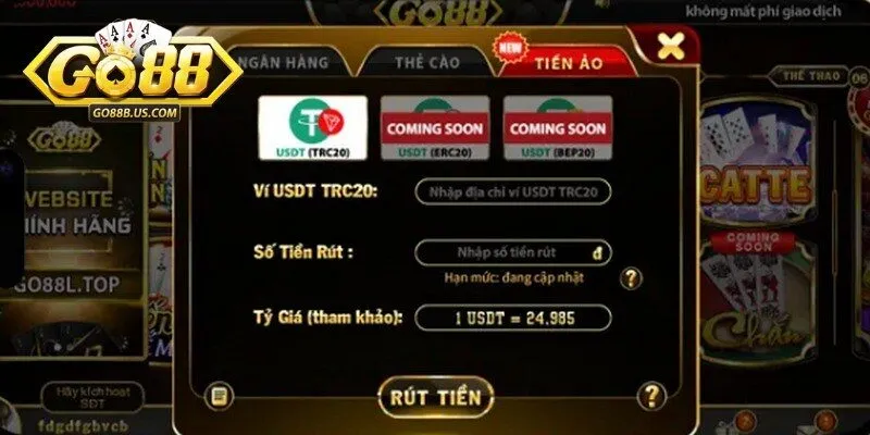 Sử dụng link rút tiền Go88 chính thống quyết định đến an toàn tài chính