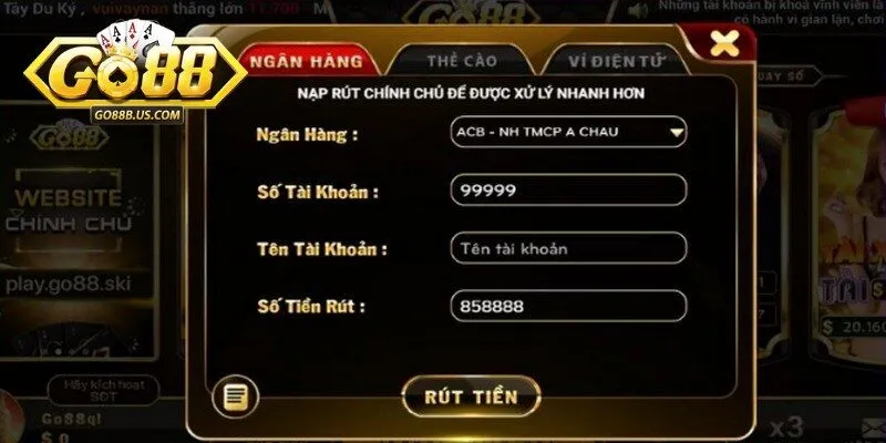 Quy trình thực hiện giao dịch chính xác nhất tại link rút tiền Go88